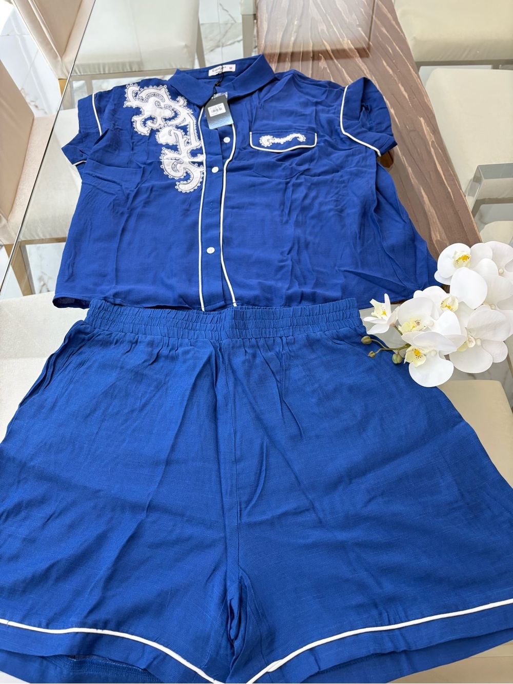 Everly Royal Blue Collared Top